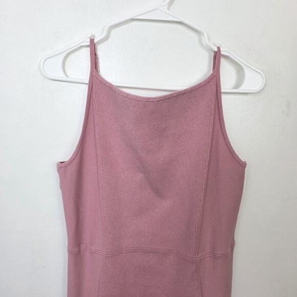 Express Pink Sweater Sheath Fitted Sleeveless Girly Midi Dress Size Medium - Picture 3 of 9